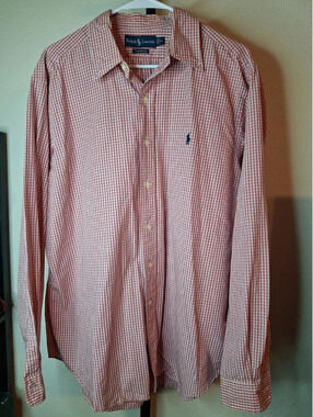 Polo Ralph Lauren classic-fit red and white gingham button-down shirt size XL